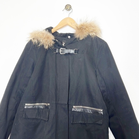 Maje Coat with Fur Hood - Picture 6 of 15